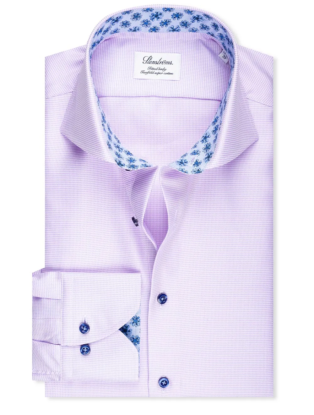 Contrast Floral Inlay Shirt Lilac