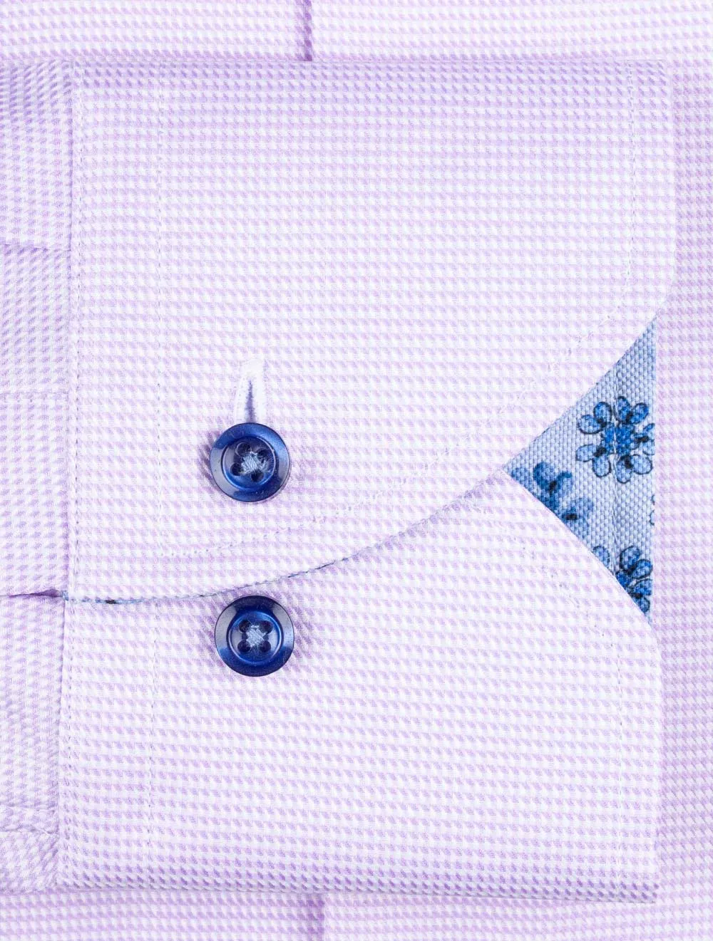 Contrast Floral Inlay Shirt Lilac