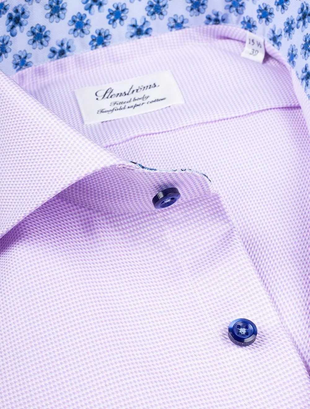 Contrast Floral Inlay Shirt Lilac