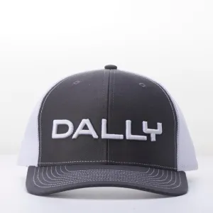 Dally Up Charcoal and White Text Cap