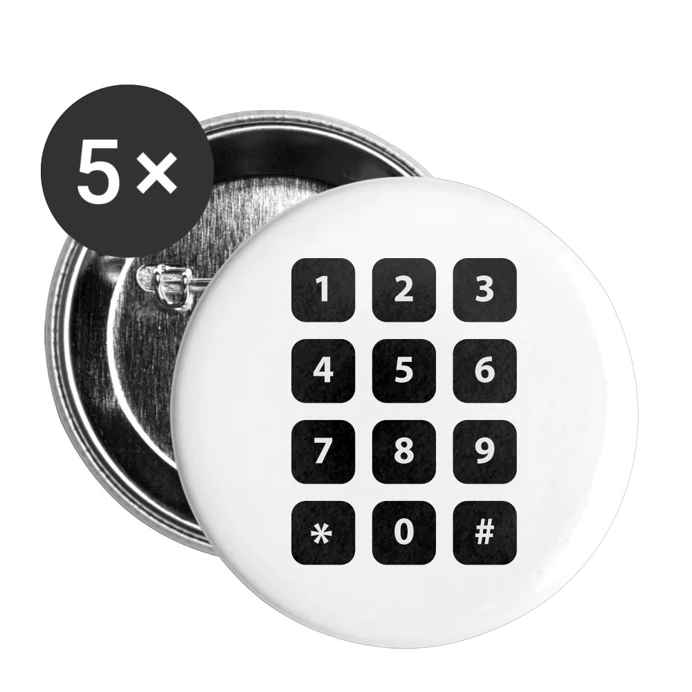 NUMBER Buttons small 1'' (5-pack)